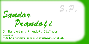 sandor prandofi business card